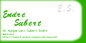 endre subert business card
